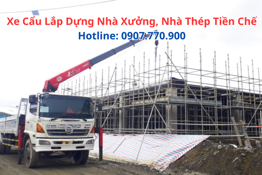 Xe Cẩu Lắp Dựng Nhà Xưởng Nhà Thép Tiền Chế