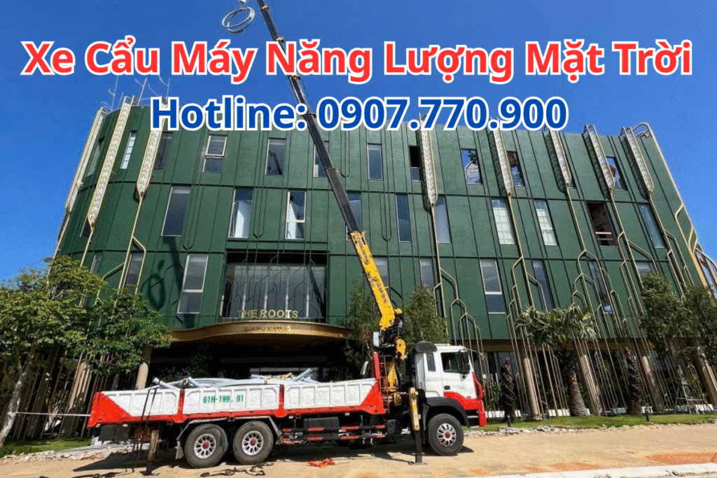 Xe Cẩu Lắp Đặt Năng Lượng Mặt Trời