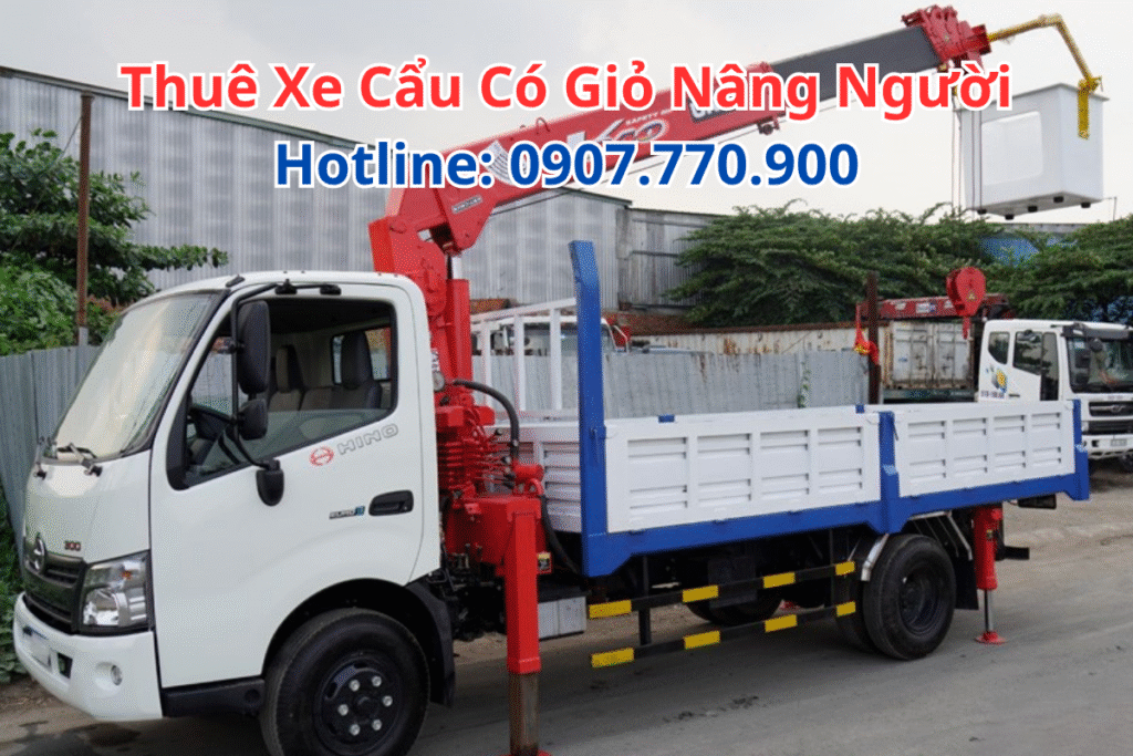 Thuê Xe Cẩu Có Giỏ Nâng Người
